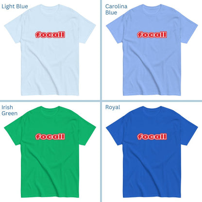 Classic Unisex Crew Neck T-Shirt | Focall Red White Letters