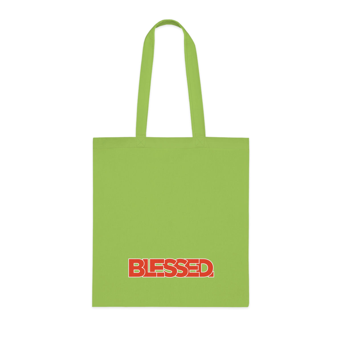 'Blessed' Cotton Tote — Minimalist faith tote bag with ‘BLESSED’ text and Focall emblem