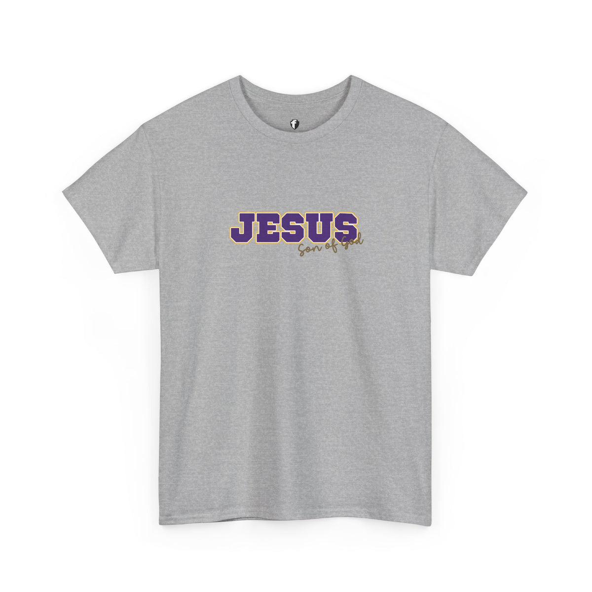 JESUS, Son of God - Varsity T-Shirt - Purple Letters