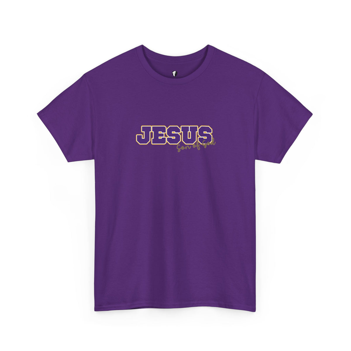JESUS, Son of God - Varsity T-Shirt - Purple Letters