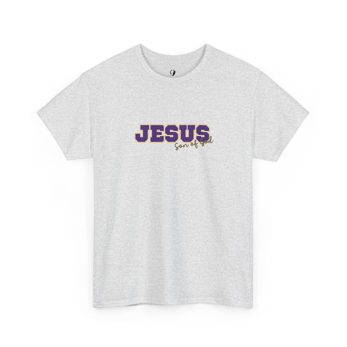 JESUS, Son of God - Varsity T-Shirt - Purple Letters