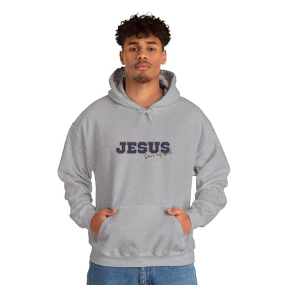 'Jesus, Son of God' Blue Design. Unisex Hoodie