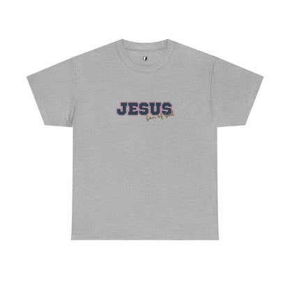 JESUS, Son of God - Varsity T-Shirt - Blauwe Letters