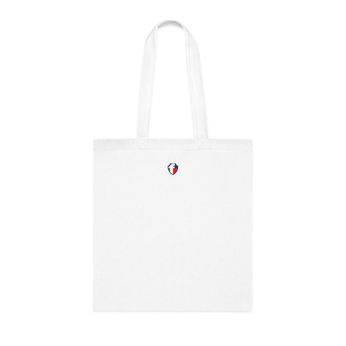 'Blessed' Cotton Tote — Minimalist faith tote bag with ‘BLESSED’ text and Focall emblem