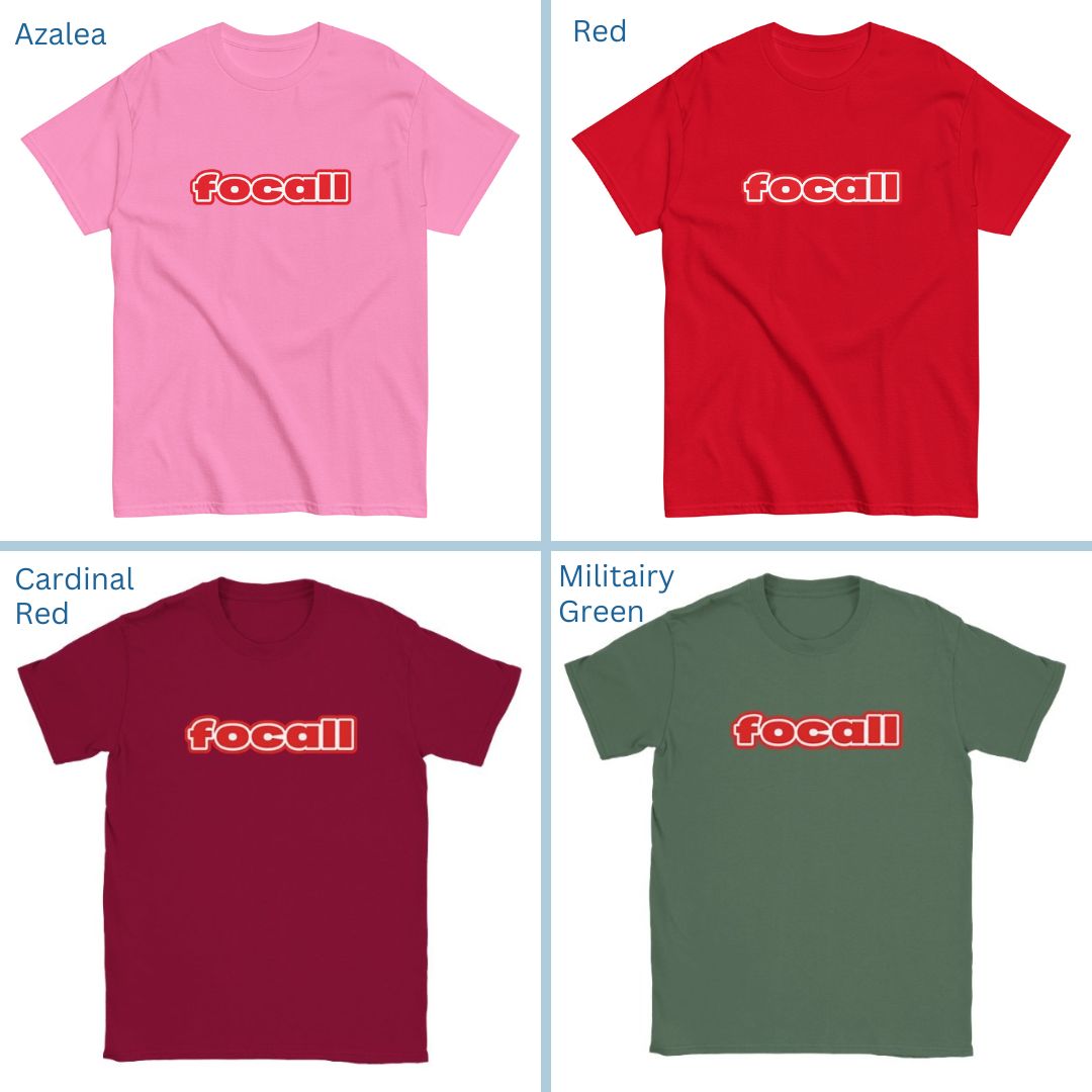 Classic Unisex Crew Neck T-Shirt | Focall Red White Letters