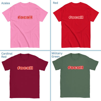 Classic Unisex Crew Neck T-Shirt | Focall Red White Letters