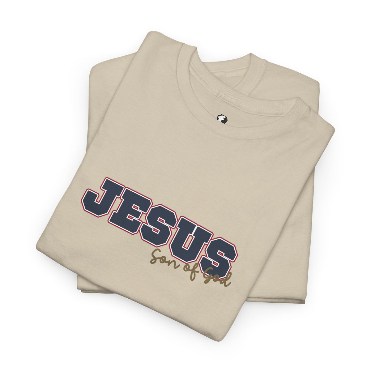 JESUS, Son of God - Varsity T-Shirt - Blauwe Letters
