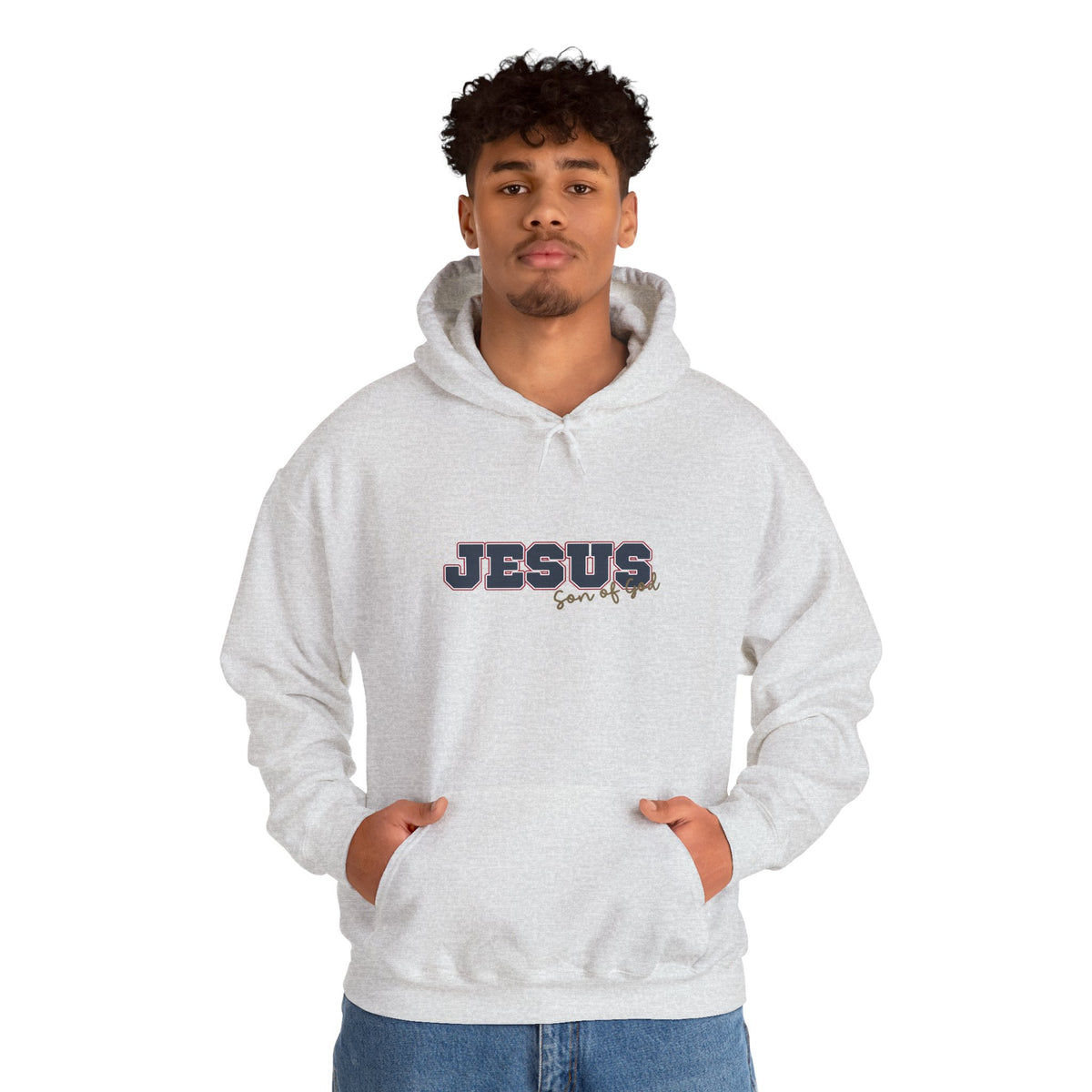'Jesus, Son of God' Blue Design. Unisex Hoodie