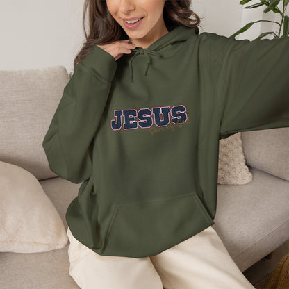 'Jesus, Son of God' Blue Design. Unisex Hoodie