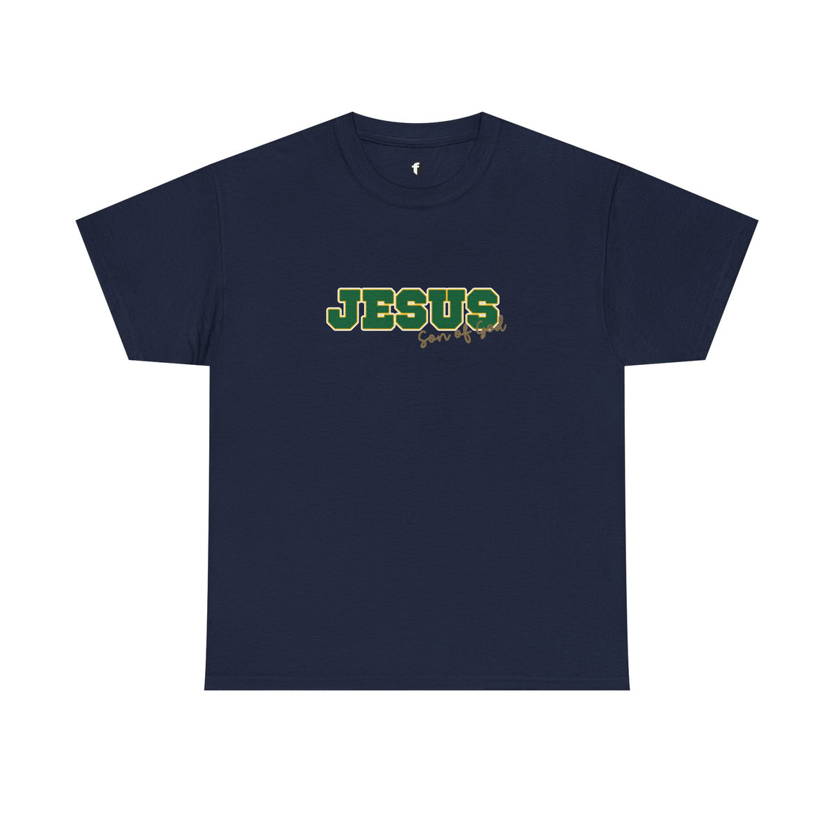 JESUS, Son of God - Varsity T-Shirt - Green Letters