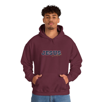 'Jesus, Son of God' Blue Design. Unisex Hoodie