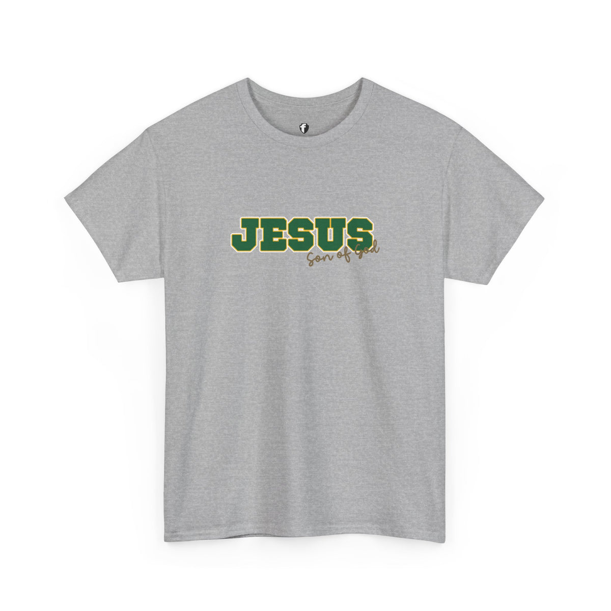 JESUS, Son of God - Varsity T-Shirt - Green Letters
