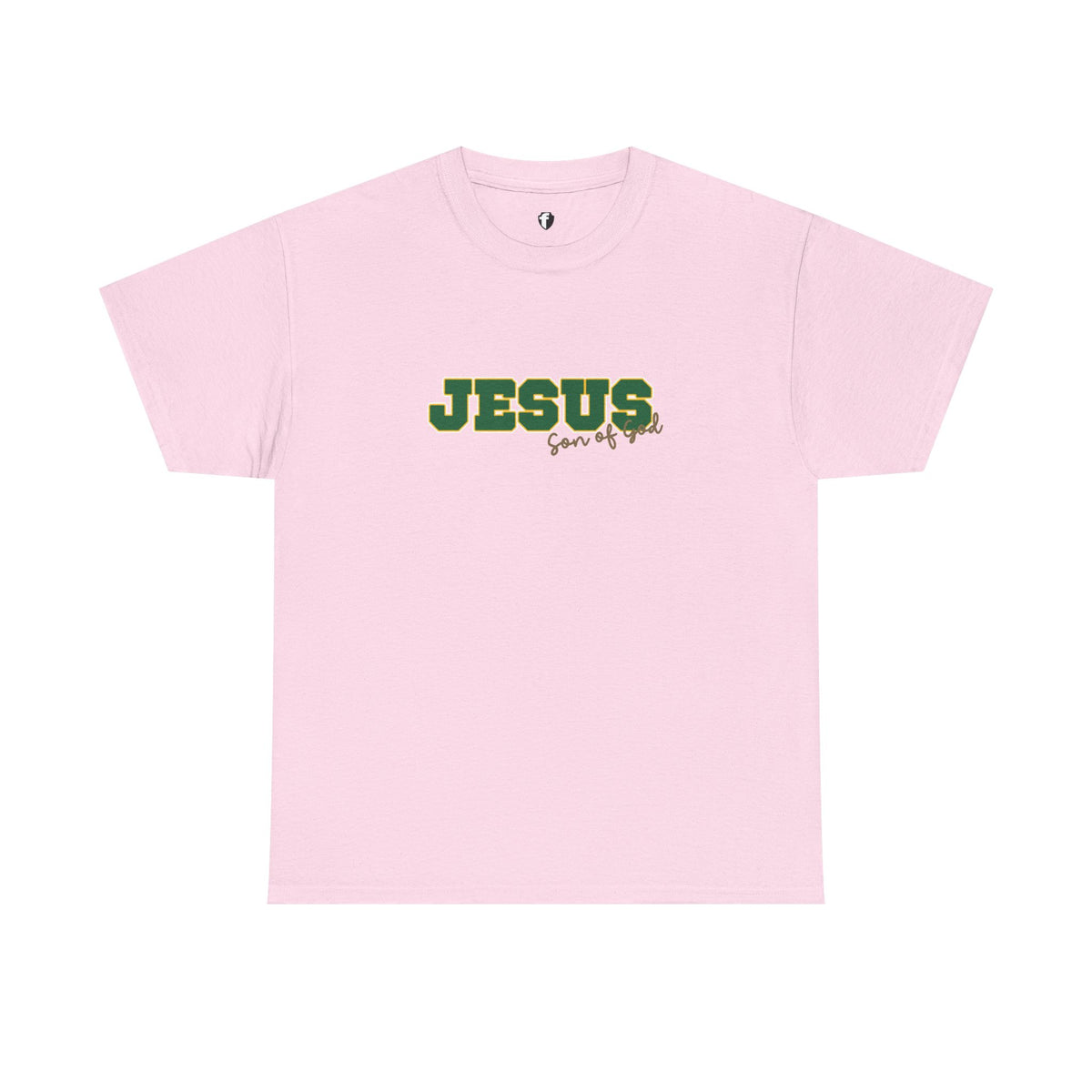 JESUS, Son of God - Varsity T-Shirt - Green Letters