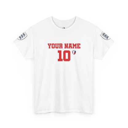 ONE KING — England World Cup Edition Sports T-Shirt (personalized with your own name and number)