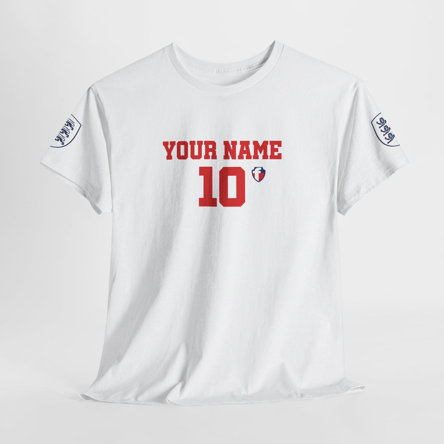 ONE KING — England World Cup Edition Sports T-Shirt (personalized with your own name and number)