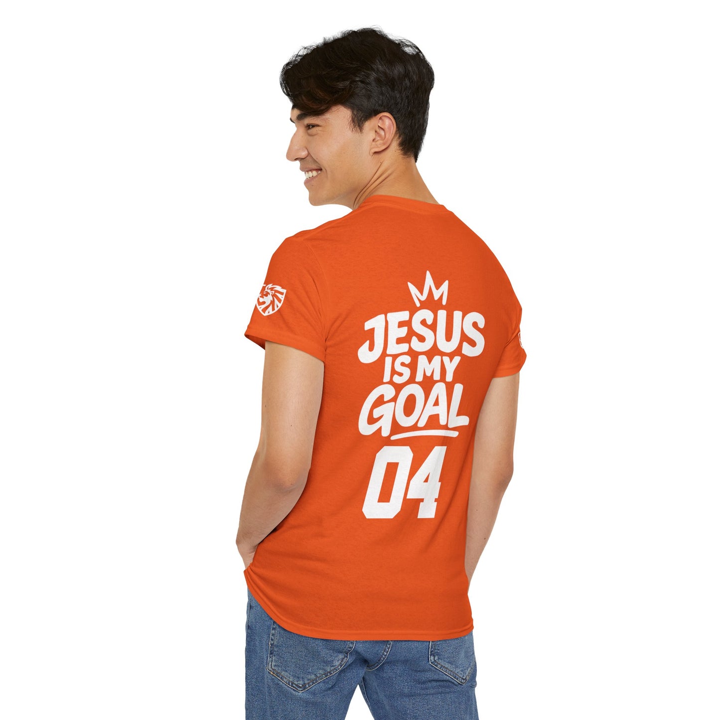 'Jesus Is My Goal' — Dutch Orange football shirt — World Cup number (with personalized name and number)