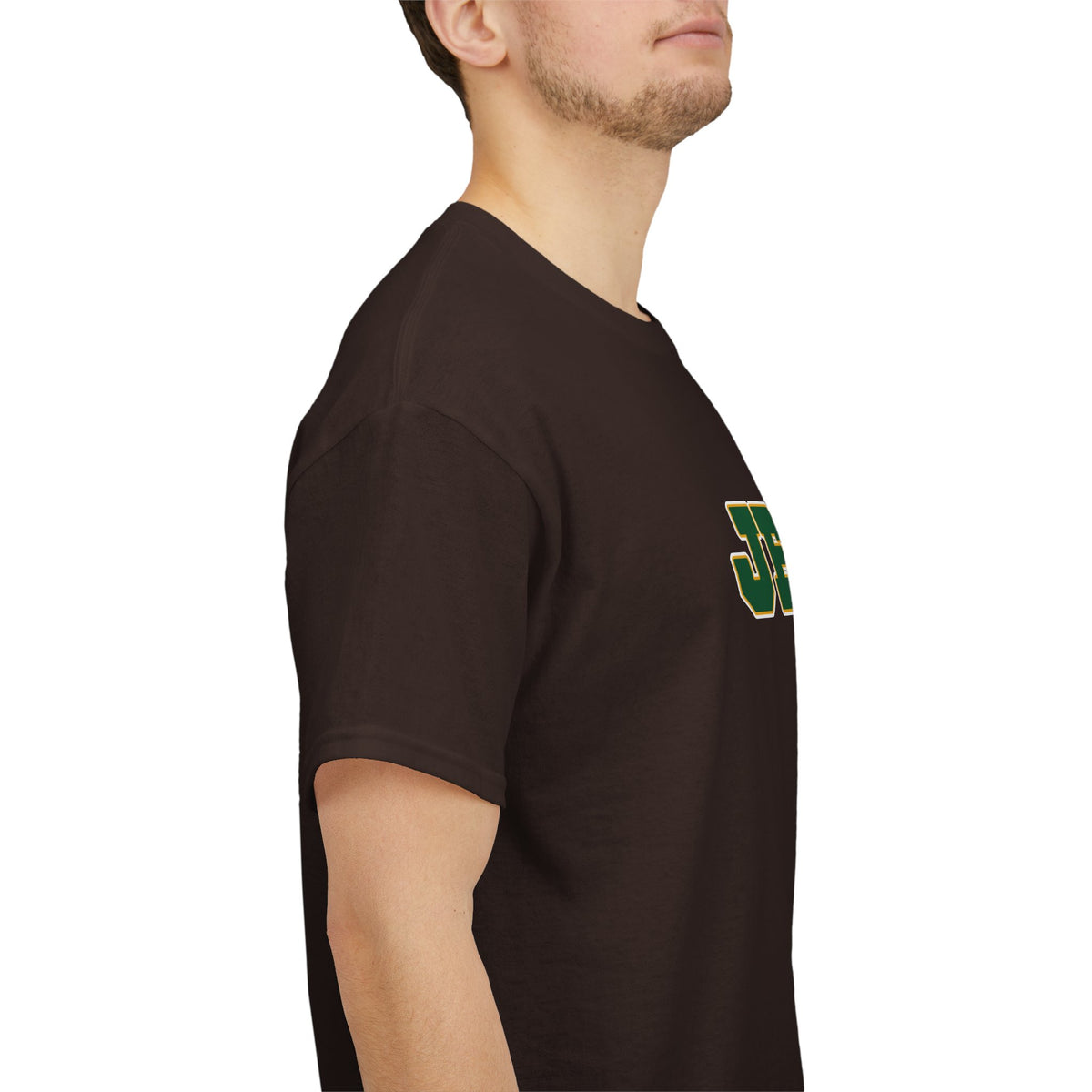 JESUS, Son of God - Varsity T-Shirt - Green Letters
