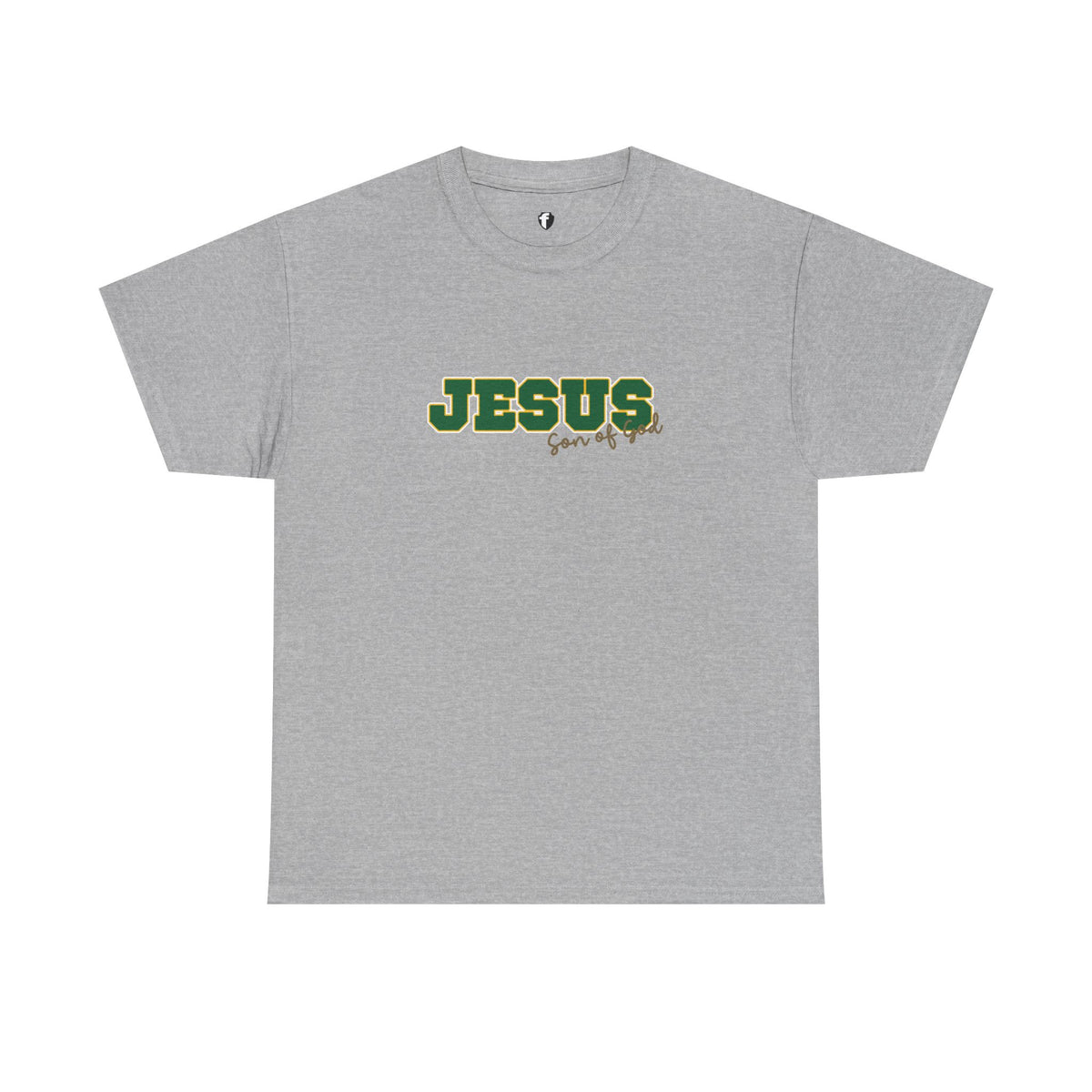 JESUS, Son of God - Varsity T-Shirt - Green Letters
