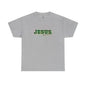 JESUS, Son of God - Varsity T-Shirt - Green Letters