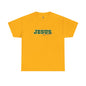 JESUS, Son of God - Varsity T-Shirt - Green Letters