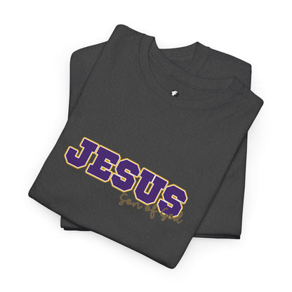 JESUS, Son of God - Varsity T-Shirt - Purple Letters