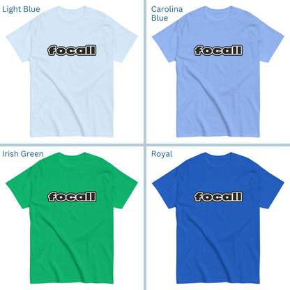 Classic Unisex Crew Neck T-Shirt | Focall Black White Letters