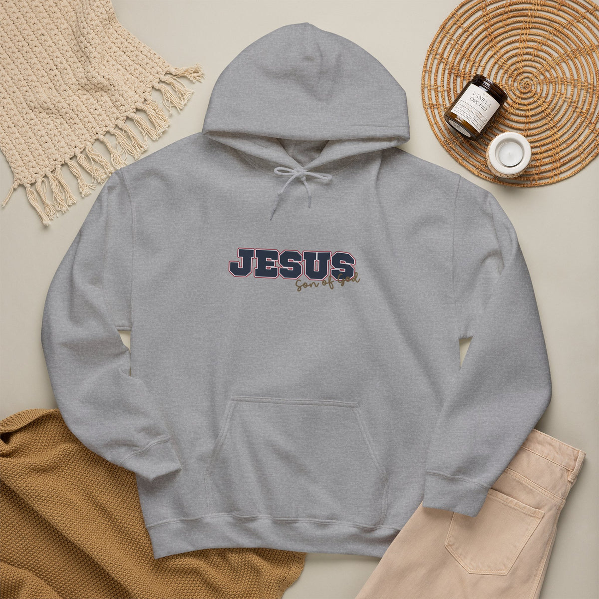 'Jesus, Son of God' Blue Design. Unisex Hoodie
