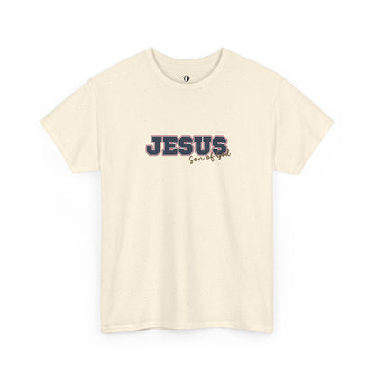 JESUS, Son of God - Varsity T-Shirt - Blauwe Letters
