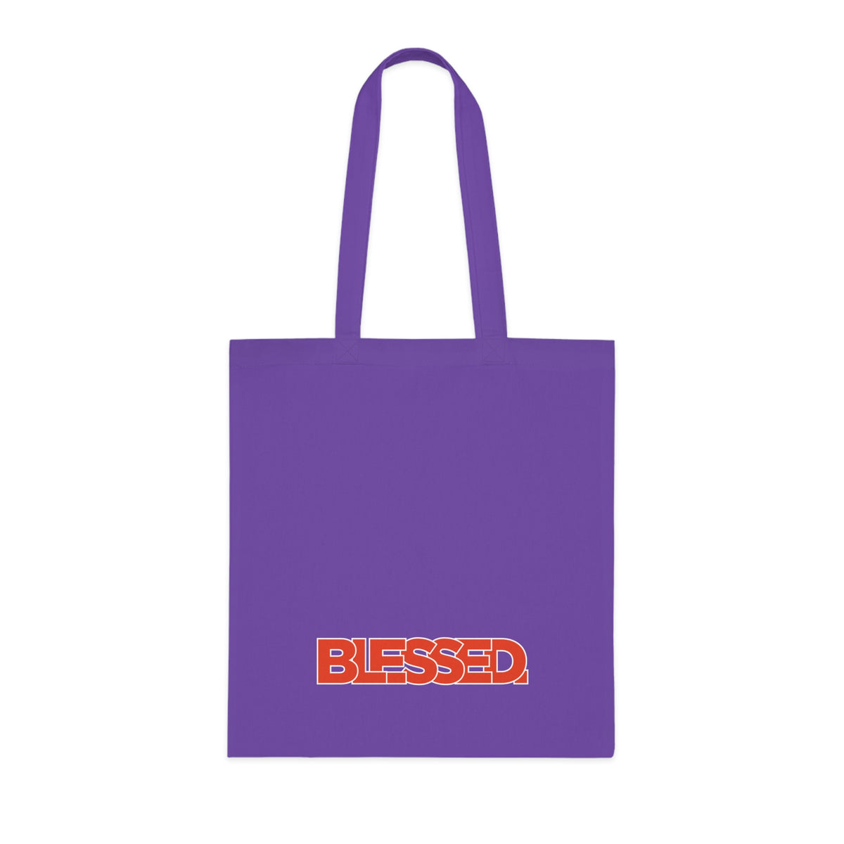 'Blessed' Cotton Tote — Minimalist faith tote bag with ‘BLESSED’ text and Focall emblem