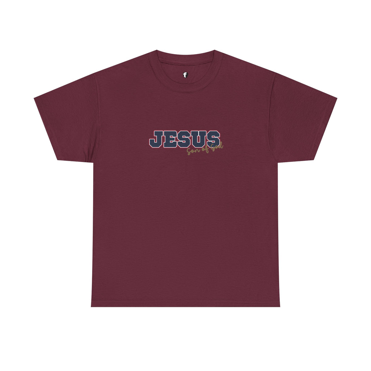 JESUS, Son of God - Varsity T-Shirt - Blauwe Letters