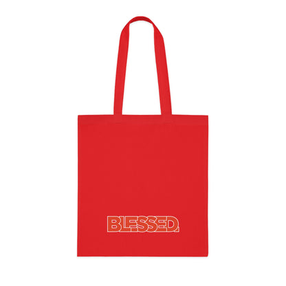 'Blessed' Cotton Tote — Minimalist faith tote bag with ‘BLESSED’ text and Focall emblem