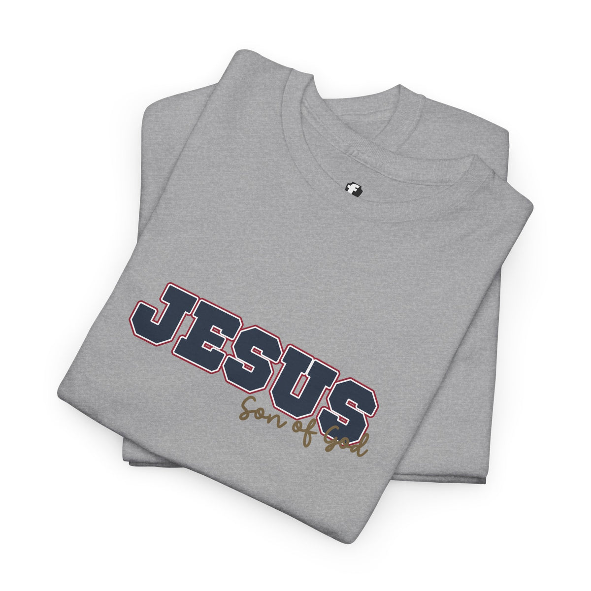 JESUS, Son of God - Varsity T-Shirt - Blauwe Letters