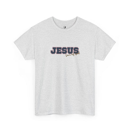 JESUS, Son of God - Varsity T-Shirt - Blauwe Letters