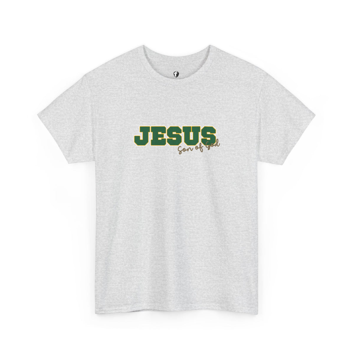 JESUS, Son of God - Varsity T-Shirt - Green Letters