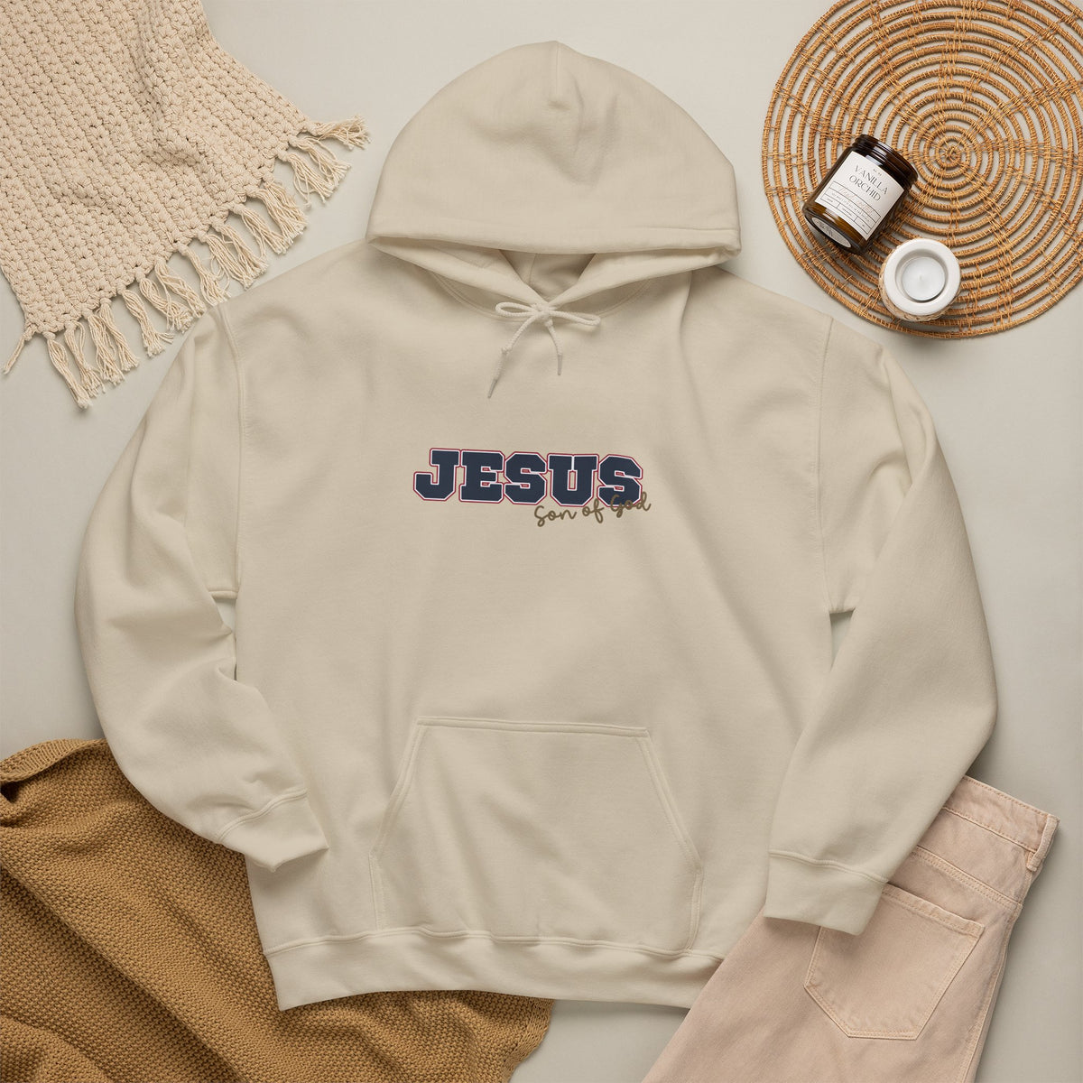 'Jesus, Son of God' Blue Design. Unisex Hoodie