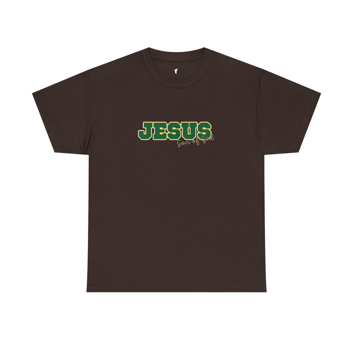 JESUS, Son of God - Varsity T-Shirt - Green Letters