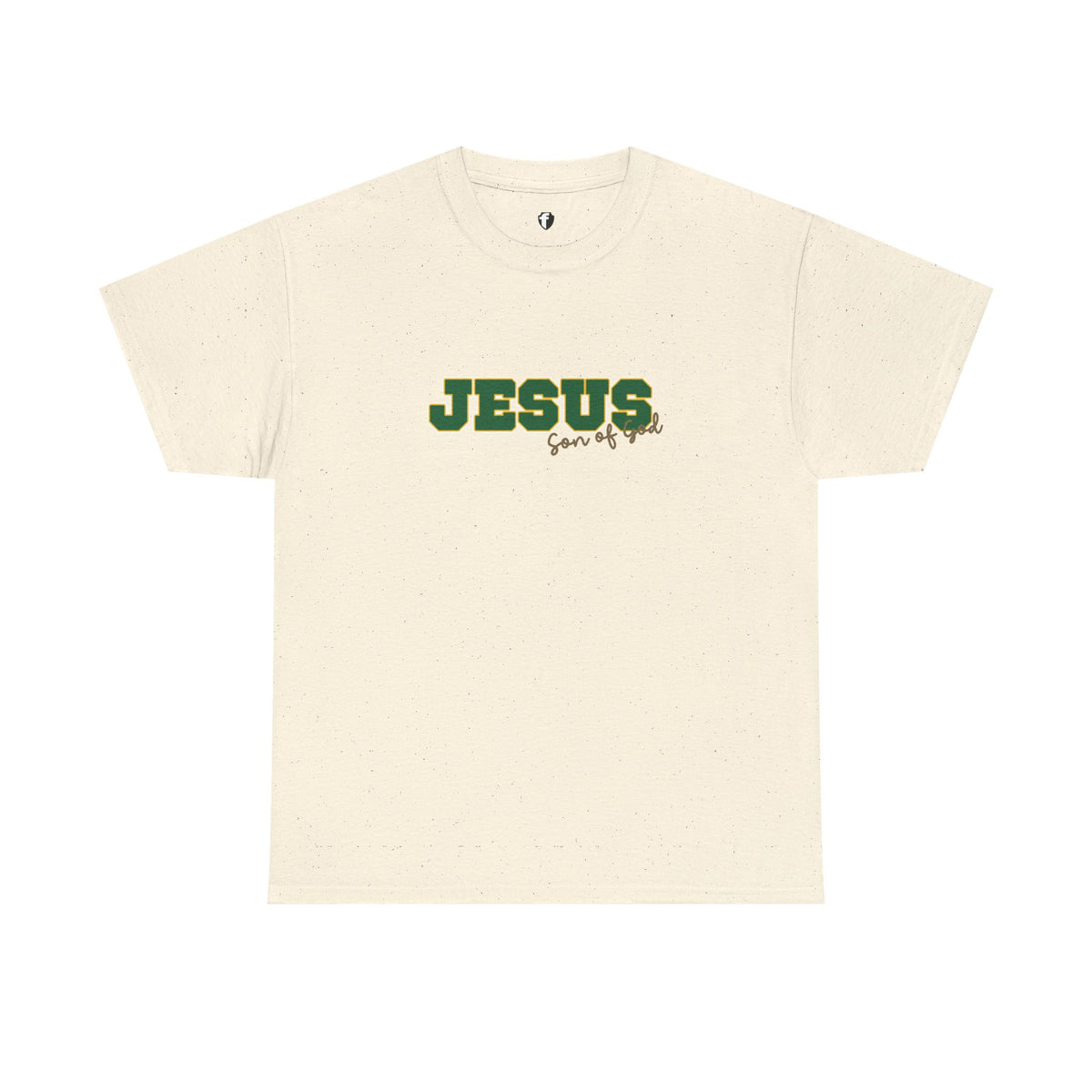 JESUS, Son of God - Varsity T-Shirt - Green Letters