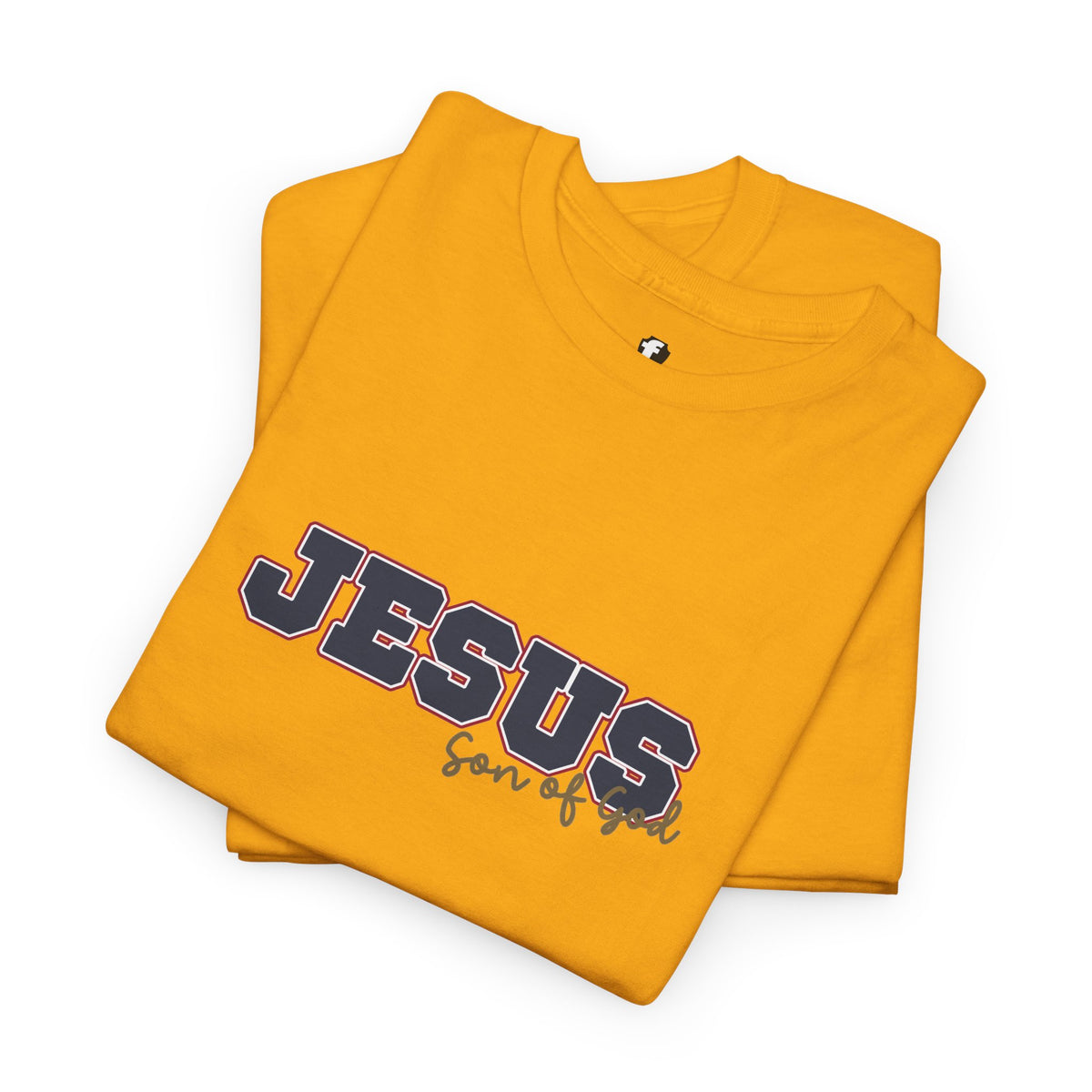 JESUS, Son of God - Varsity T-Shirt - Blauwe Letters