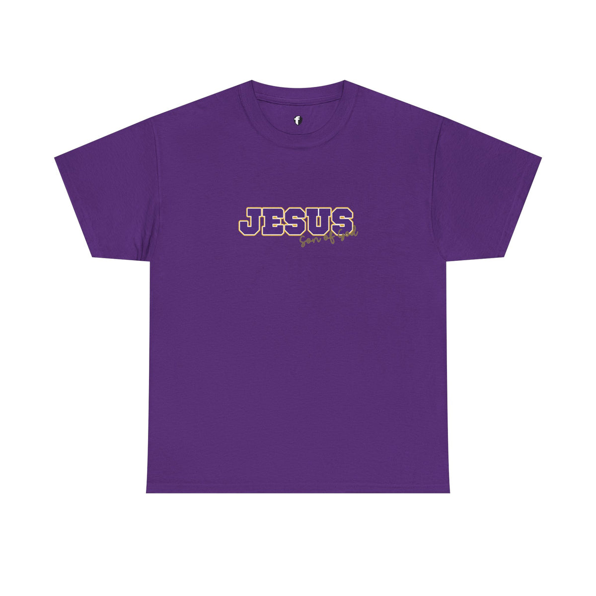 JESUS, Son of God - Varsity T-Shirt - Purple Letters
