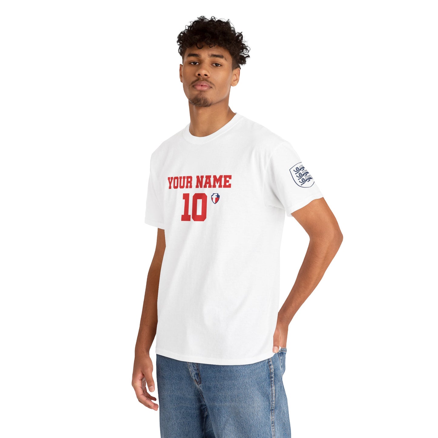 ONE KING — England World Cup Edition Sports T-Shirt (personalized with your own name and number)