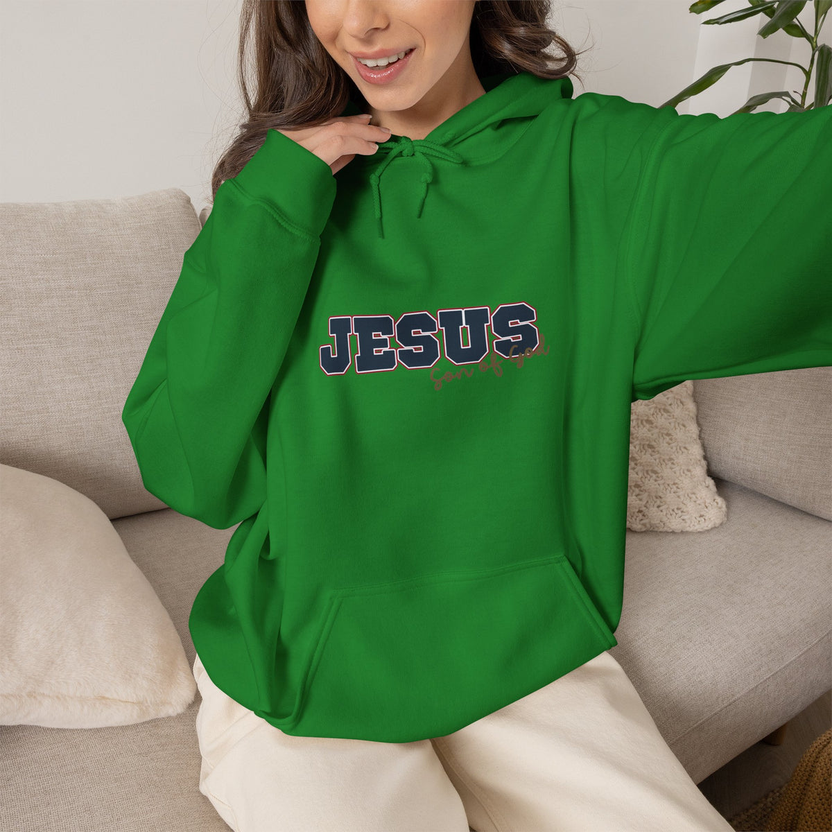 'Jesus, Son of God' Blue Design. Unisex Hoodie