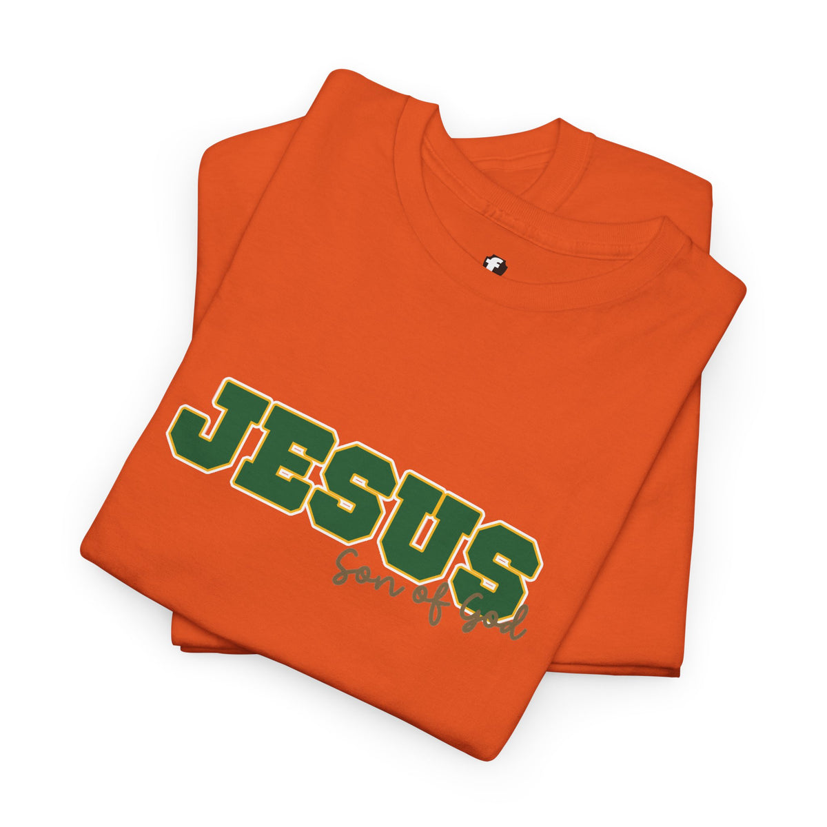JESUS, Son of God - Varsity T-Shirt - Green Letters