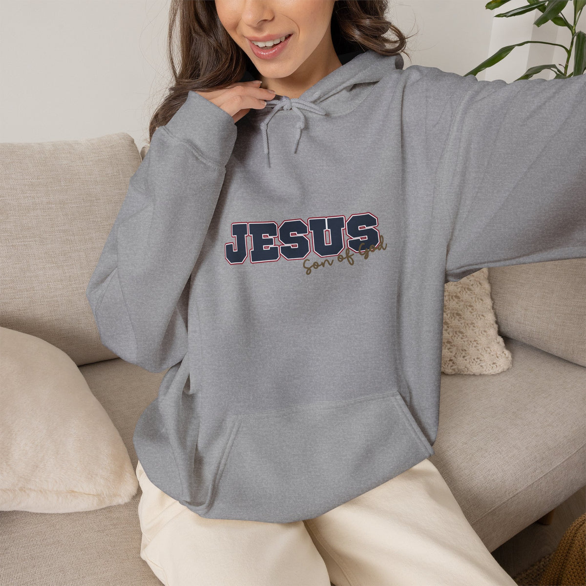 'Jesus, Son of God' Blue Design. Unisex Hoodie