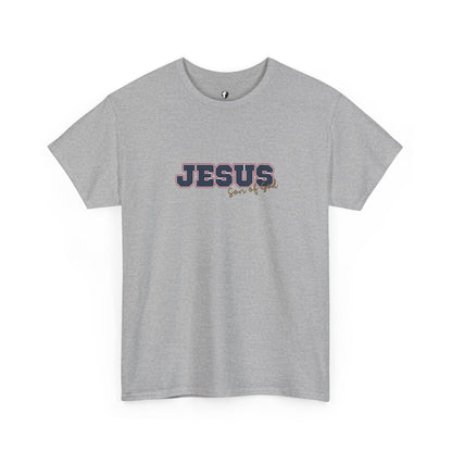 JESUS, Son of God - Varsity T-Shirt - Blauwe Letters