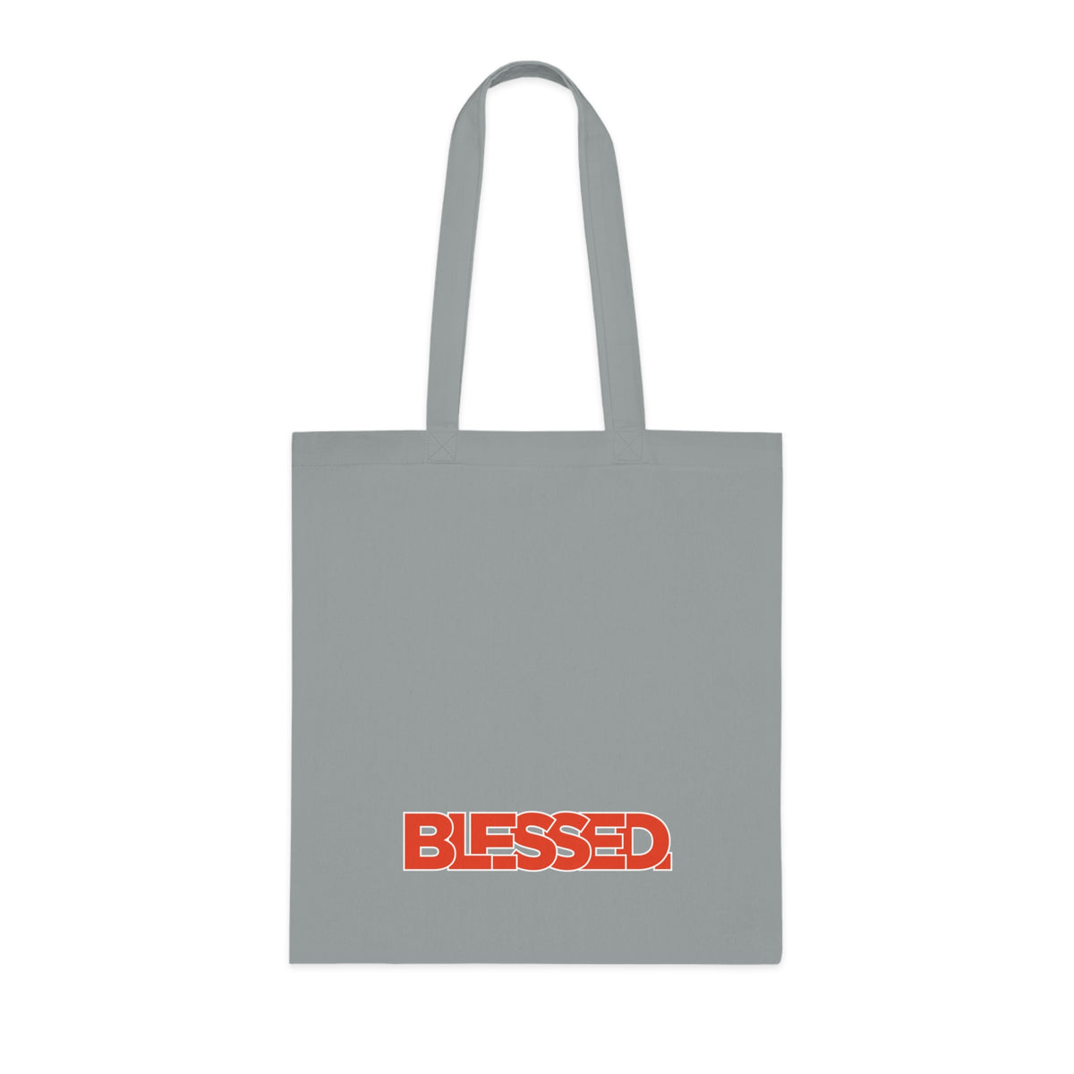 'Blessed' Cotton Tote — Minimalist faith tote bag with ‘BLESSED’ text and Focall emblem
