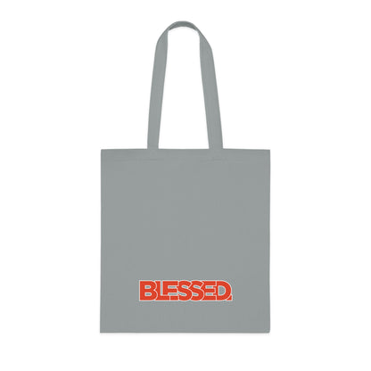 'Blessed' Cotton Tote — Minimalist faith tote bag with ‘BLESSED’ text and Focall emblem