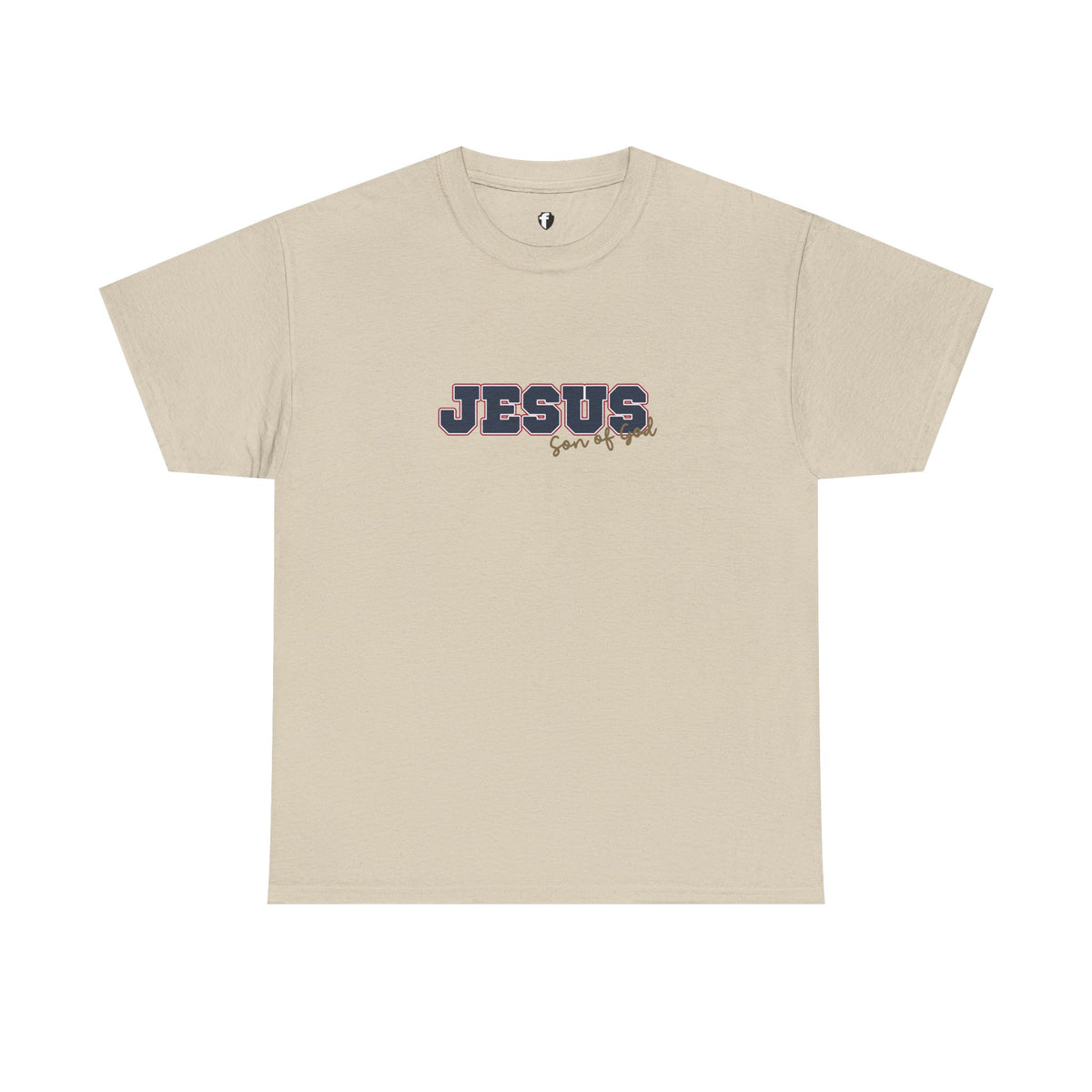 JESUS, Son of God - Varsity T-Shirt - Blauwe Letters
