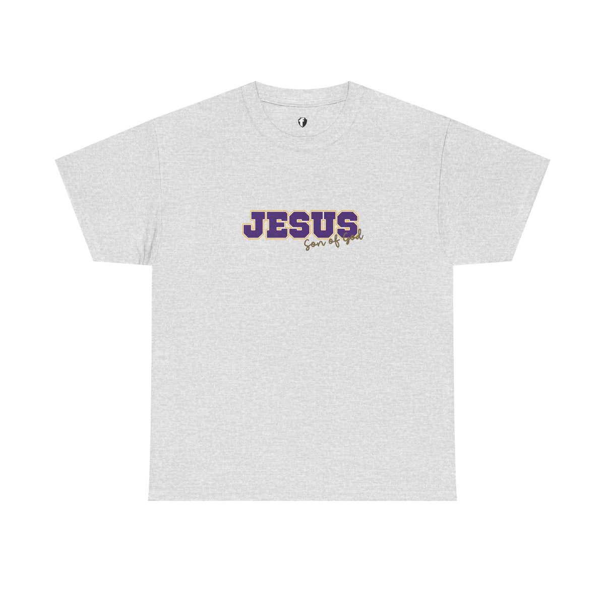 JESUS, Son of God - Varsity T-Shirt - Purple Letters