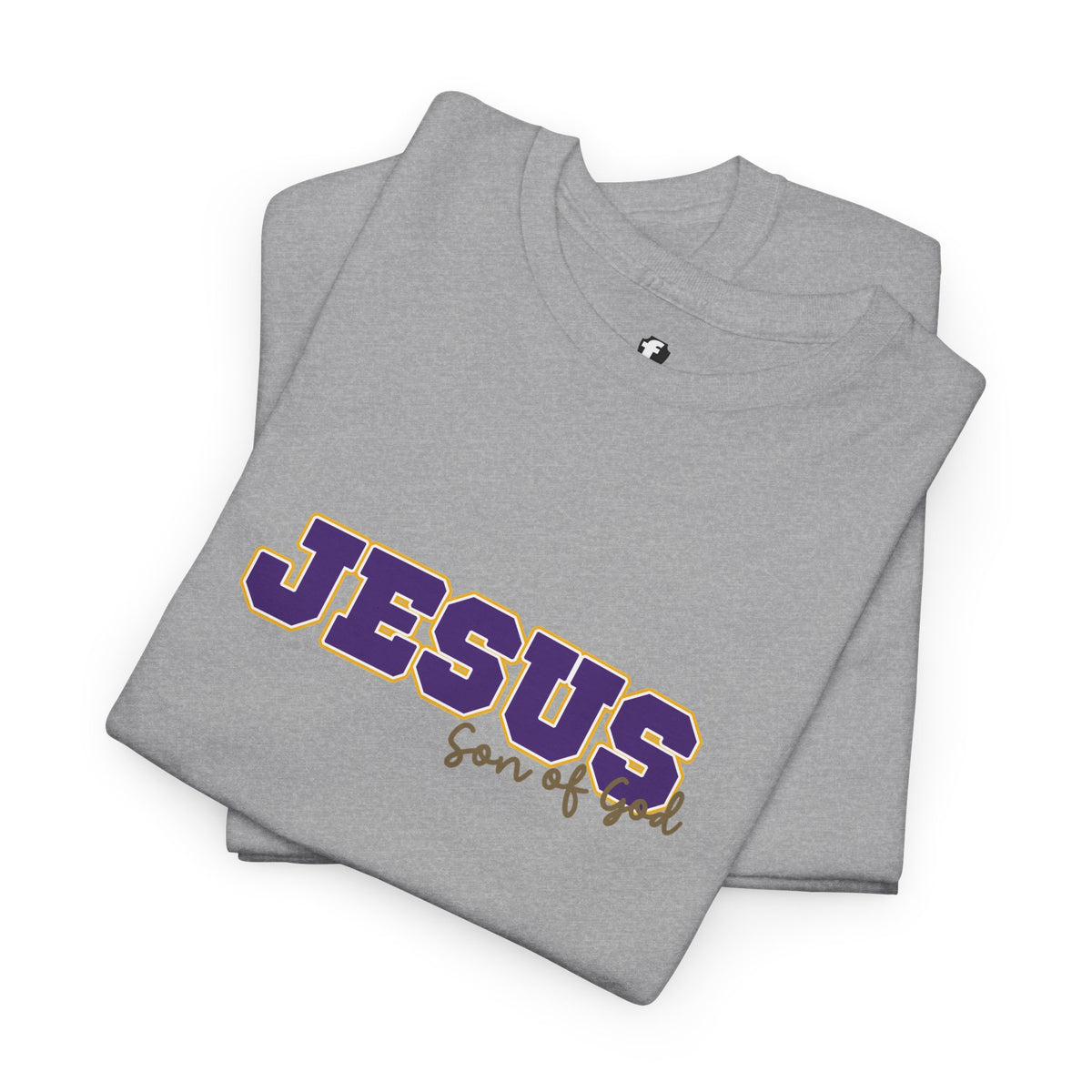 JESUS, Son of God - Varsity T-Shirt - Purple Letters