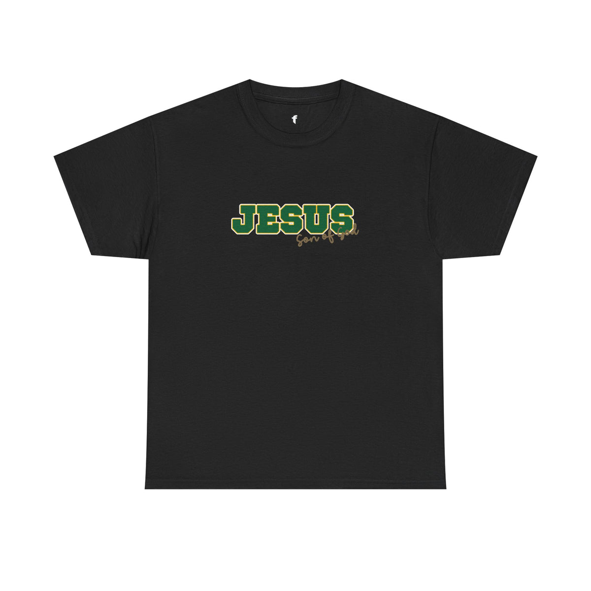 JESUS, Son of God - Varsity T-Shirt - Green Letters